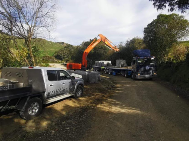 Earthmoving equipment at a rural worksite